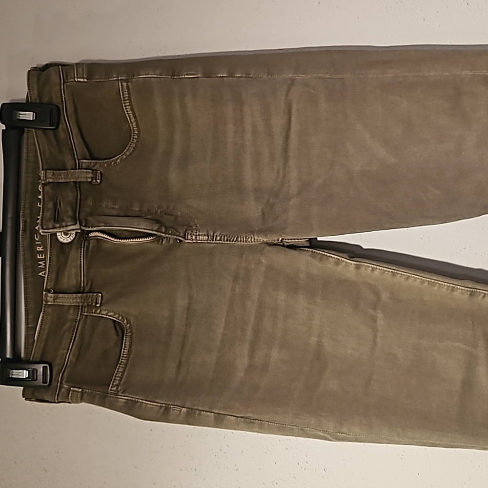 American Eagle,  size 4, hi rise jegging, green